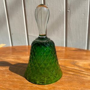 Vintage Soviet emerald glass collectible bell